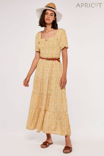 Apricot Yellow Bloom Daisies Milkmaid Maxi Dress (P97610) | £35