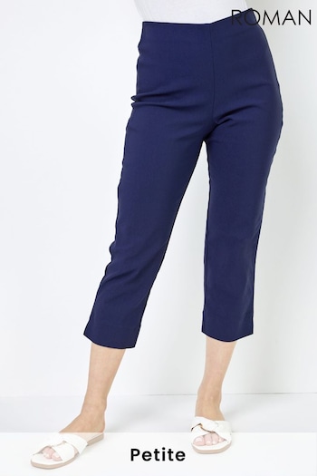 Roman Blue Petite Cropped Stretch Trousers (P98019) | £26