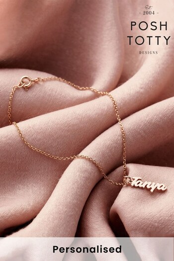 Personalised Name Charm Bracelet by Posh Totty (P98148) | £45