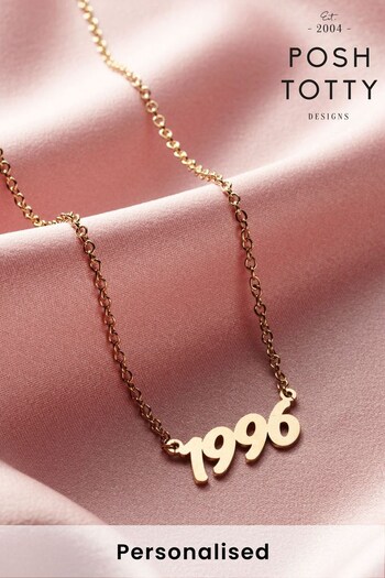 Personalised Birth Year Necklace by Posh Totty (P98150) | £73