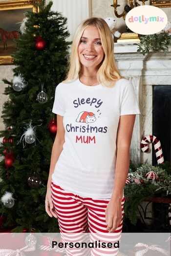 Personalised Sleepy Christmas Womens Pyjamas by Dollymix (P98205) | £30