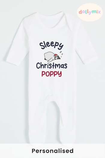 Personalised Sleepy Christmas Babygrow by Dollymix (P98207) | £20.20