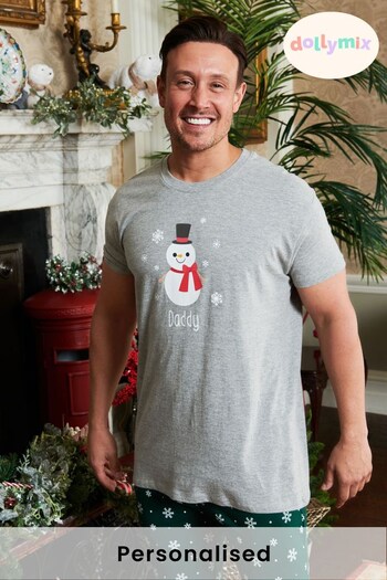 Personalised Christmas Snowman Mens Pyjamas by Dollymix (P98279) | £30