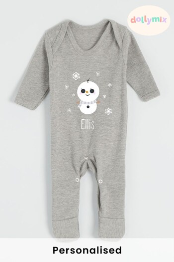 Personalised Christmas Snowman Babygrow by Dollymix (P98280) | £20.20