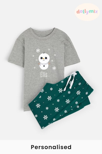 Personalised Christmas Snowman Toddler Pyjamas by Dollymix (P98283) | £30