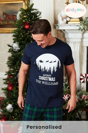 Personalised Christmas Snowglobe Mens Pyjamas by Dollymix (P98285) | £30
