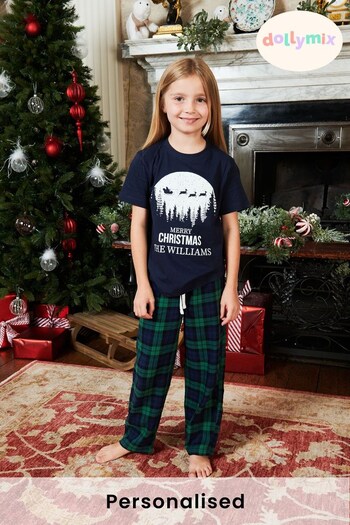 Personalised Christmas Snowglobe Girls Pyjamas by Dollymix (P98287) | £30