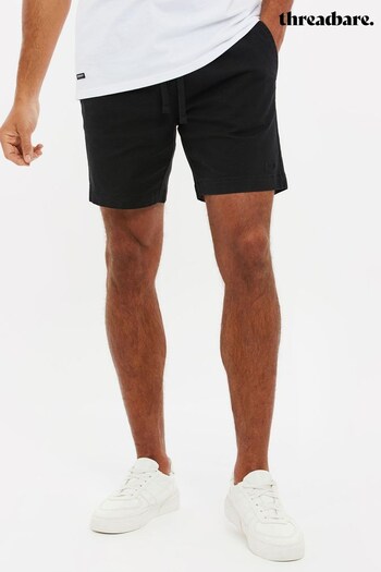 Threadbare Black Pull On Cotton Chino Shorts (P98415) | £20