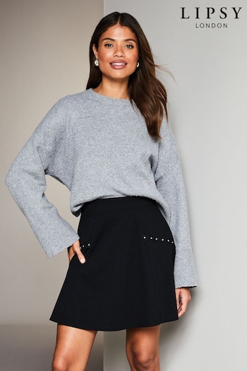 Lipsy Black Mini Skater Skirt (P98463) | £25