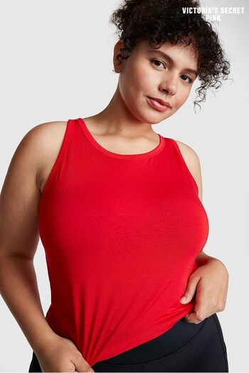 Victoria's Secret PINK Red Pepper Modal Cropped Sleep Tank Top (P98548) | £16