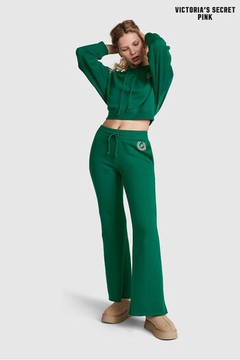 Victoria's Secret PINK Garnet Green Fleece Wide Leg High Waist Jogger (P98566) | £18