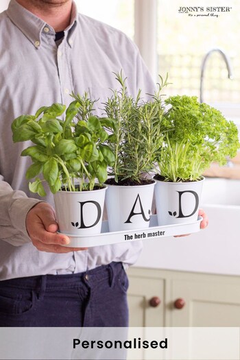 Personalised Herb Or Flower Tray & Pots by Jonny's Sister (P98619) | £25