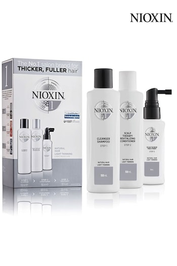 Nioxin 3-Part System 1 Trial Kit for Natural Hair with Light Thinning (P98662) | £43