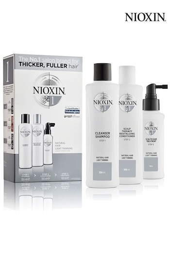 Nioxin 3-Part System 1 Loyalty Kit for Natural Hair with Light Thinning (P98668) | £67