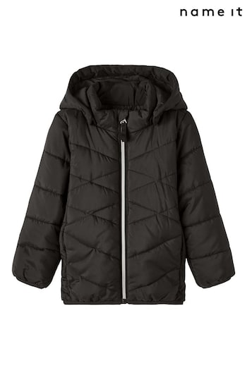 Name It Black Zip Up Padded Jacket (P98690) | £26