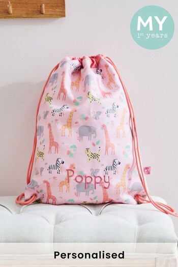 Personalised Really Wild Pink Drawstring Bag by My 1st Years (P98696) | £21