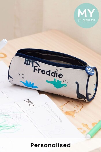 Personalised Grey Dino Pencil Case by My 1st Years (P98703) | £16