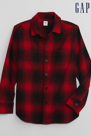 Gap Red Plaid Flannel Long Sleeve Shirt (P98852) | £25