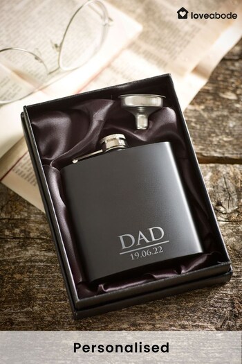 Personalised Name and Date Hip Flask by Loveabode (P99017) | £15