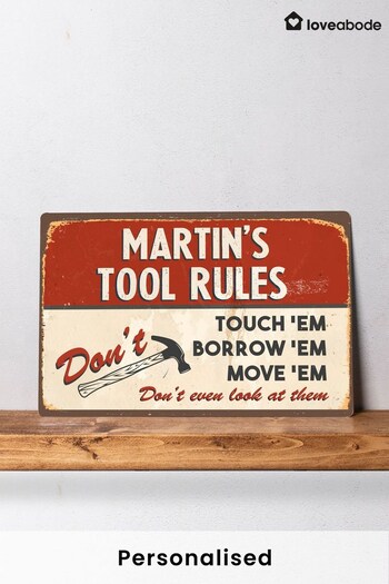 Personalised Tool House Sign by Loveabode (P99027) | £18