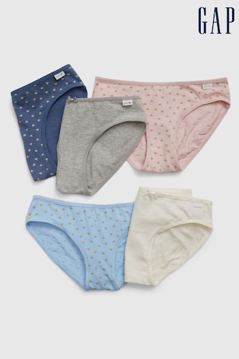 Gap Blue Kids Organic Cotton 5 Pack Bikini Briefs (6-12yrs) (P99224) | £20