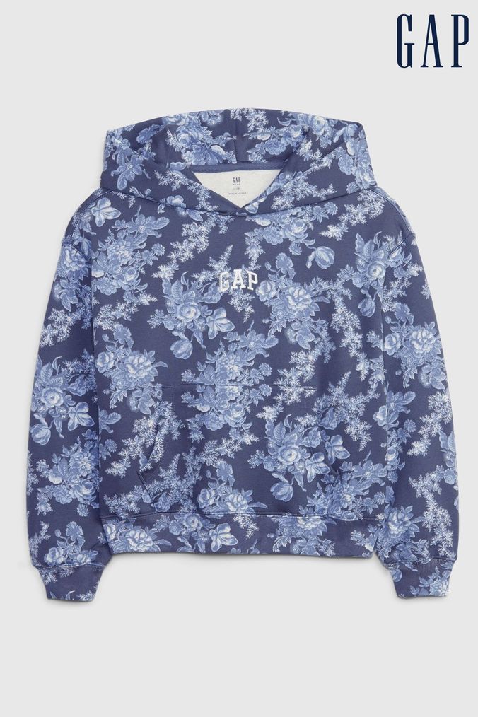Gap Blue LoveShackFancy Kids Floral Logo Hoodie (P99237) | £35