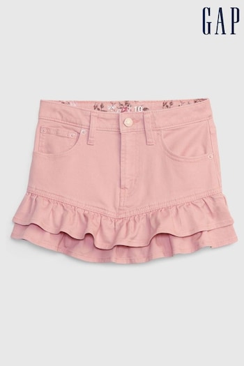Gap Pink LoveShackFancy Girls Denim Mini Skirt (P99255) | £35