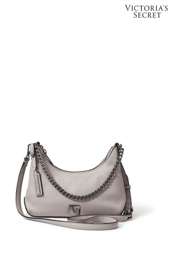 Victoria's Secret Grey Leather Slouch Crossbody Bag (P99269) | £49