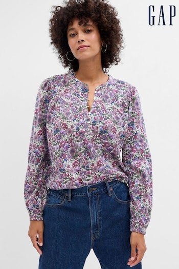 Gap Purple Relaxed Popover Shirt (P99297) | £35