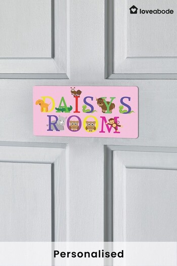 Personalised Safari Bedroom Door Sign by Loveabode (P99437) | £15
