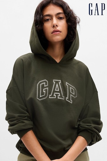 Gap Green Vintage Soft Arch Logo Long Sleeve Hoodie (P99621) | £50