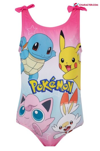 Character Pink Pokemon Girls Printed Tie Swimsuit (P99718) | £15