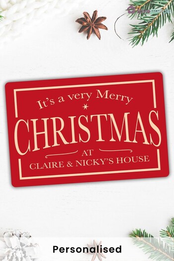 Personalised A Very Merry Christmas Sign by Loveabode (Q00219) | £18