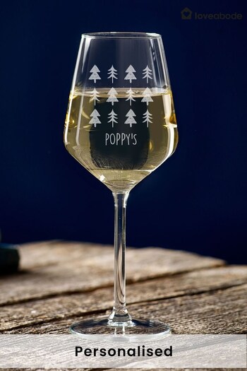 Personalised Christmas Wine Glass by Loveabode (Q00222) | £17