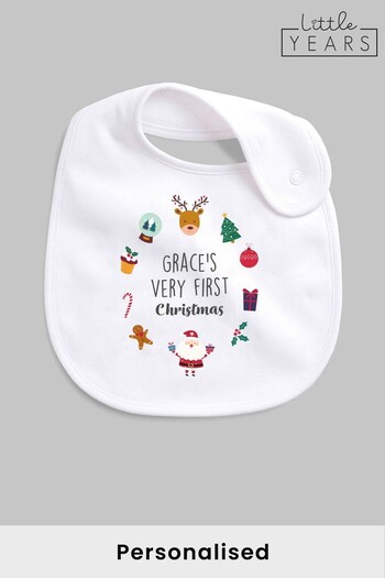 Personalised Christmas Icon Bib by Little Years (Q00297) | £10