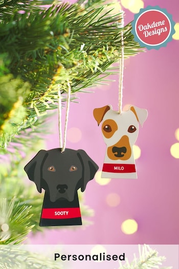 Personalised Dog Christmas Tree Decoration by Oakdene Designs (Q01374) | £8