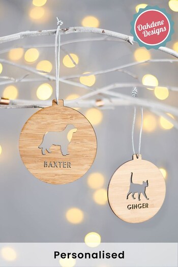 Personalised Pet Christmas Tree Bauble by Oakdene Designs (Q01378) | £8