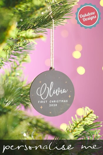 Personalised Baby's First Christmas Tree Bauble by Oakdene Designs (Q01380) | £8
