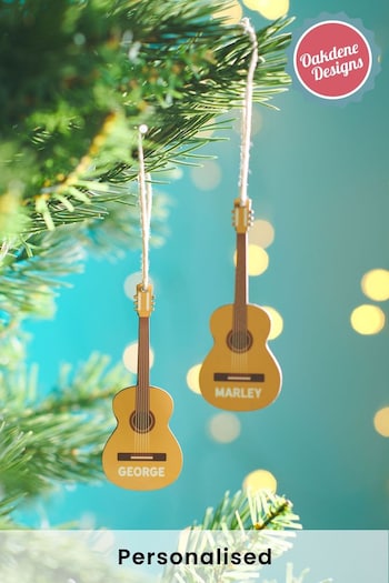 Personalised Guitar Christmas Tree Decoration by Oakdene Designs (Q01381) | £8