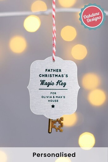 Personalised Magic Santa Key Christmas Tree Decoration by Oakdene Designs (Q01382) | £10