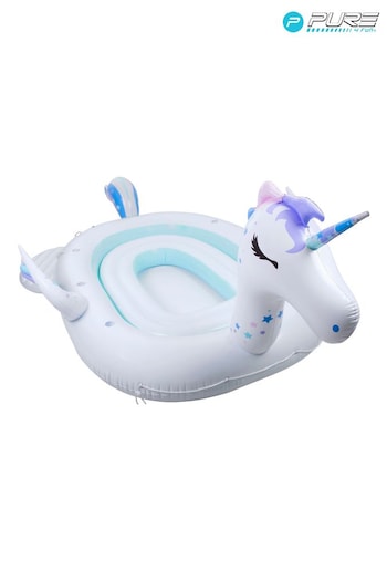 Pure 4 Fun White Giant Unicorn Inflatable Water Island For Up To 6 People (Q01949) | £190