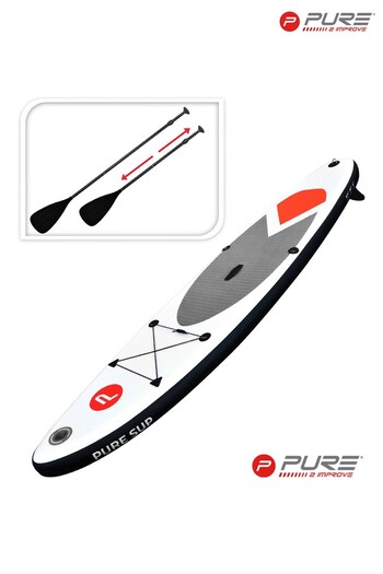 Pure 4 Fun White Inflatable Stand Up Paddle Board 305  Variety Of Complete Sets with Pump, Patch Tool, Foot Lead, Adjustable Paddle and (Q01952) | £360