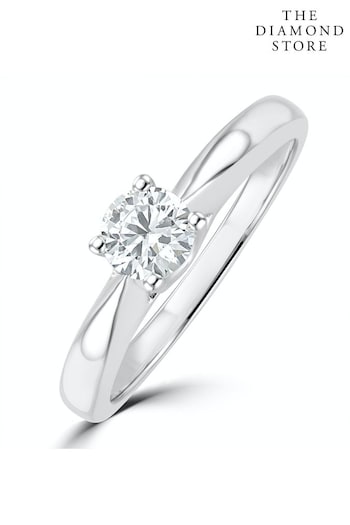 The Diamond Store White Tapered Design Lab Diamond Engagement Ring 0.33ct H/Si 9K White Gold (Q01993) | £499