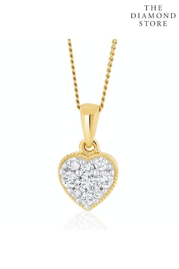 The Diamond Store Gold Lab Diamond Heart Pendant Necklace 0.25ct H/Si in 9K  Gold (Q02006) | £289