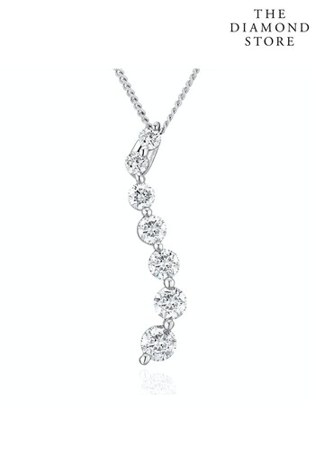 The Diamond Store White Lab Diamond Life Journey Pendant Necklace 0.50ct H/Si in 9K White Gold (Q02008) | £429
