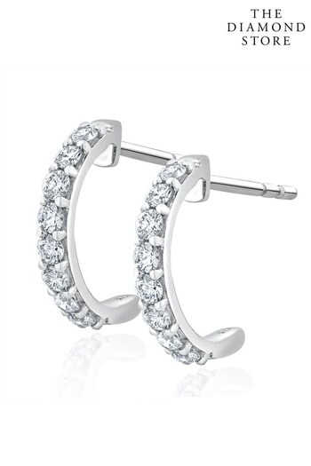 The Diamond Store White Comfort Huggy Lab Diamond Earrings 0.50ct H/Si in 9K White Gold (Q02016) | £395