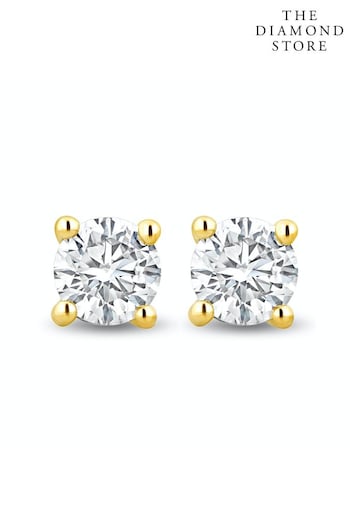 The Diamond Store White Lab Diamond Stud Earrings 0.50ct H/Si Quality in 9K Gold -  4.2mm (Q02023) | £395