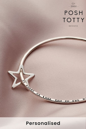 Personalised Star Bangle by Posh Totty Designs (Q03051) | £99