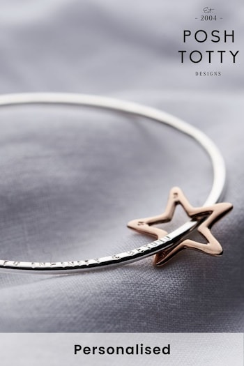 Personalised Star Bangle by Posh Totty Designs (Q03052) | £109
