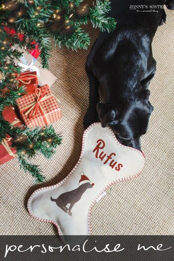 Personalised Dog Bone Christmas Stocking by Jonny's Sister (Q03206) | £25